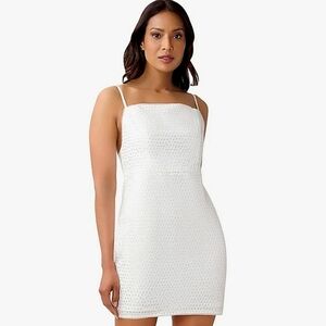 NWT! AIDAN MATTOX white sequin square neck sheath Dress white size 6 Brand new!